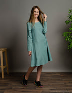 VERONICA Linen dress | Electric blue