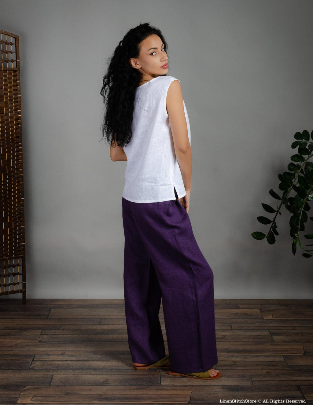 REGINA Linen top | White