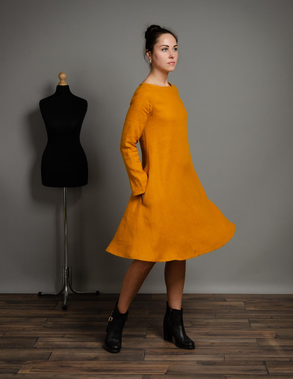 VERONICA  linen dress | Terracotta