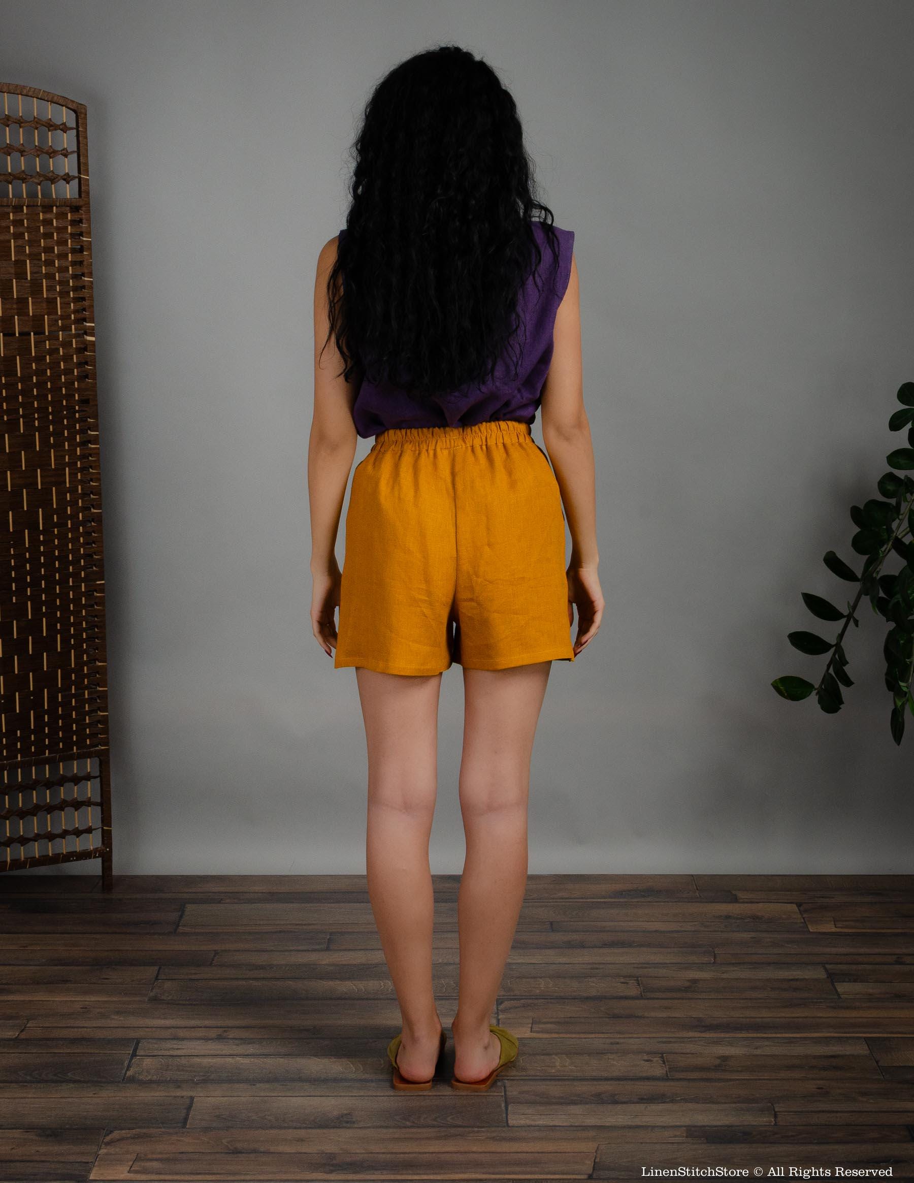 TAMARA Linen Shorts | Mustard