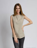 MONIKA Linen top | Natural dots