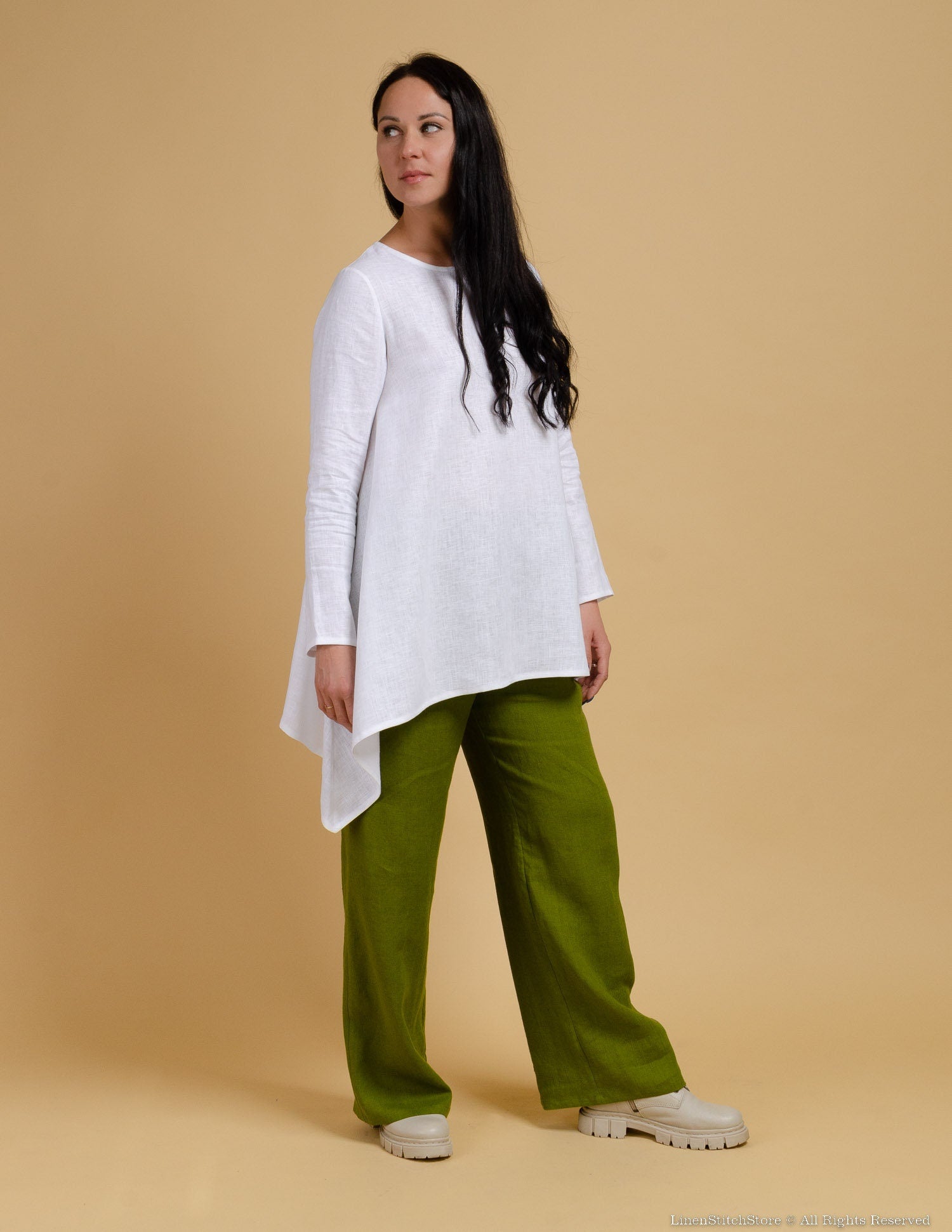 AURORA  Linen tunic | White