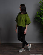 MARTHA Oversized linen tunic | Olive