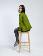DENICE Wrap linen jacket | Olive