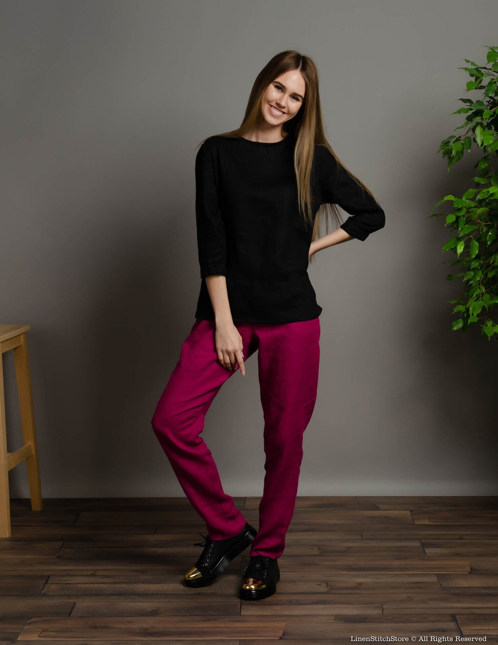 EMILY Linen blouse | Black