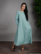 SARAH linen dress | Electric blue