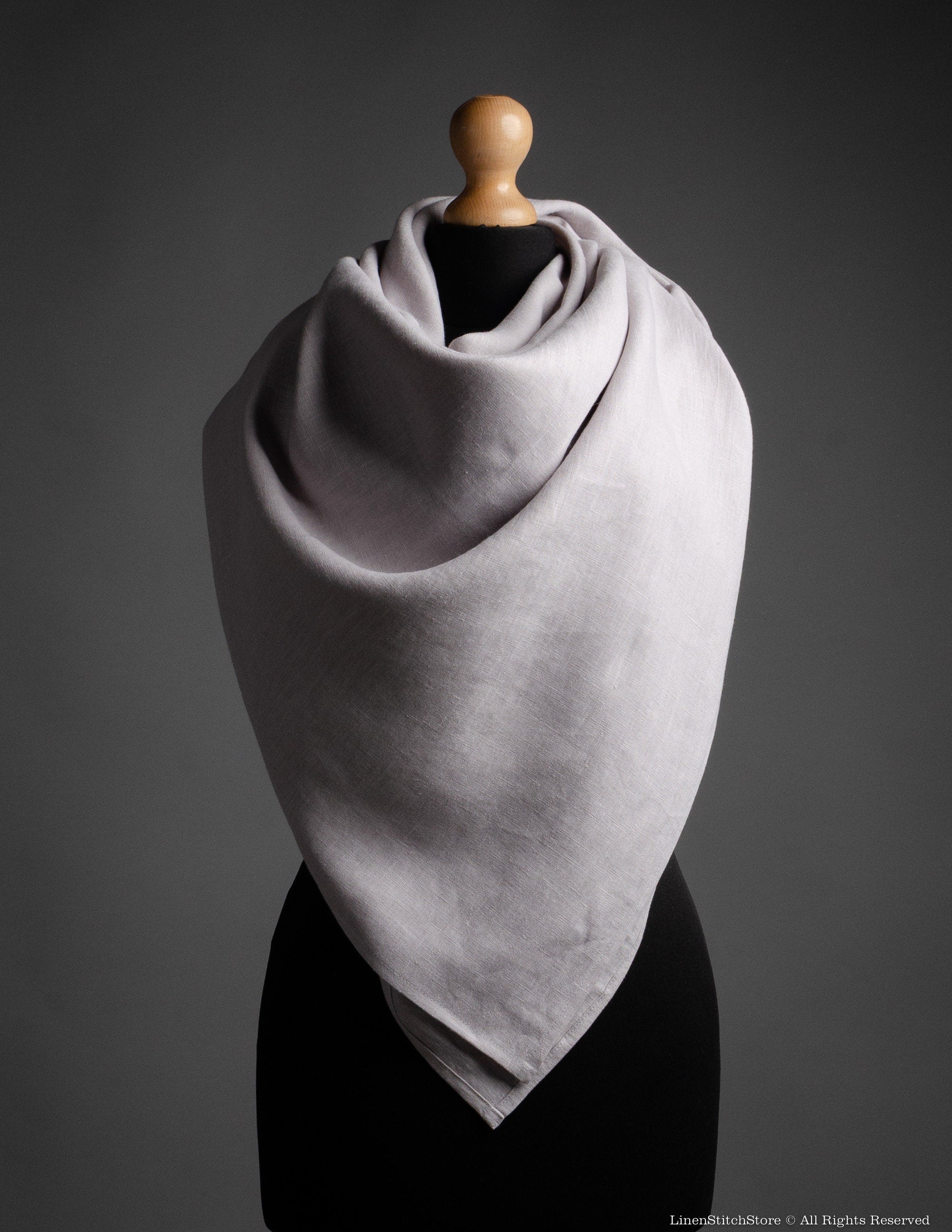 Linen shawl | Light grey
