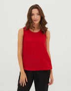 HELGA Linen top | Bright red