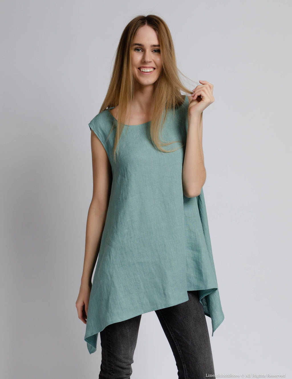 LAURA Linen tunic | Electric blue