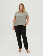 DEBORAH Linen top | Grey stripes