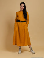 SARAH Linen dress | Mustard