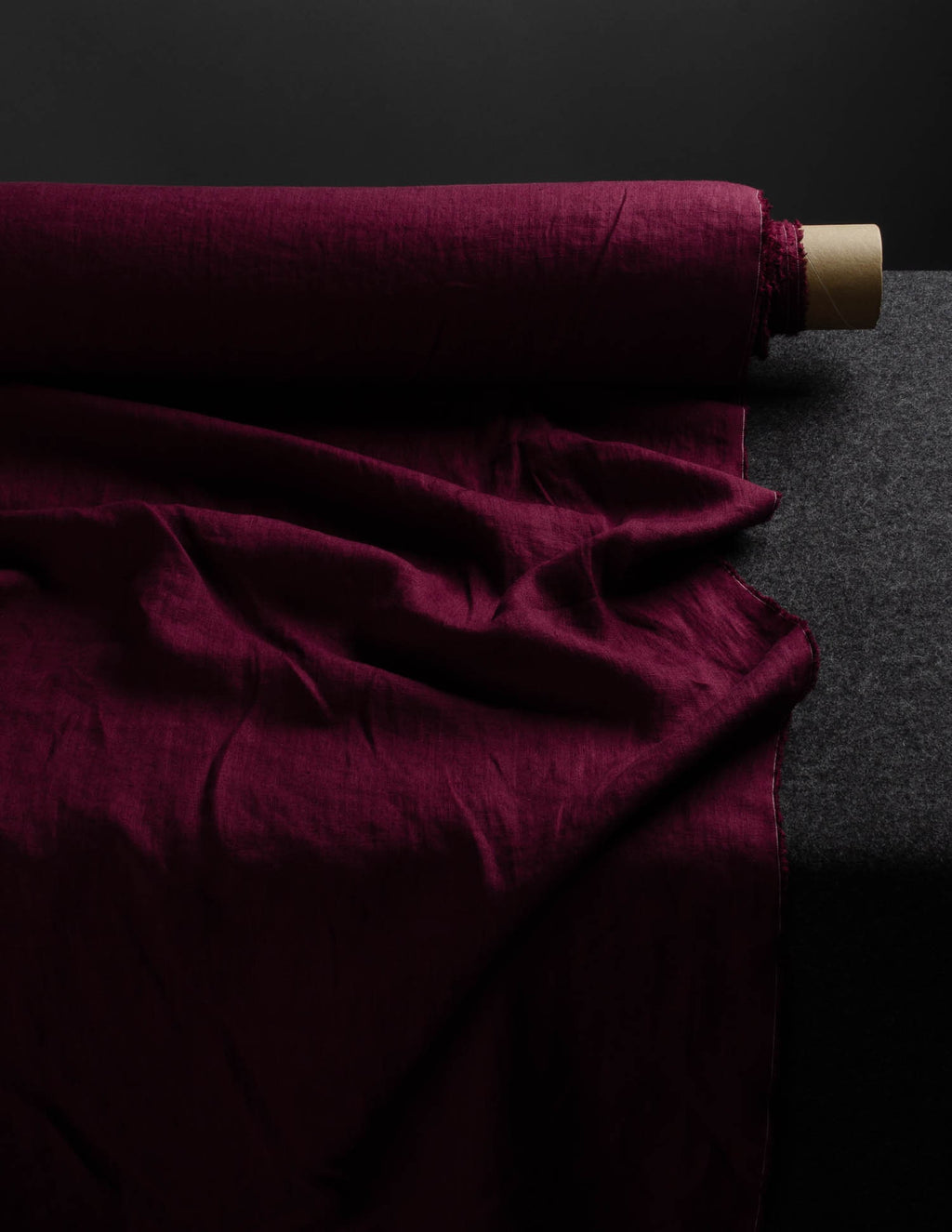 Marsala medium weight linen fabric supply