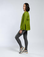 DENICE Wrap linen jacket | Olive