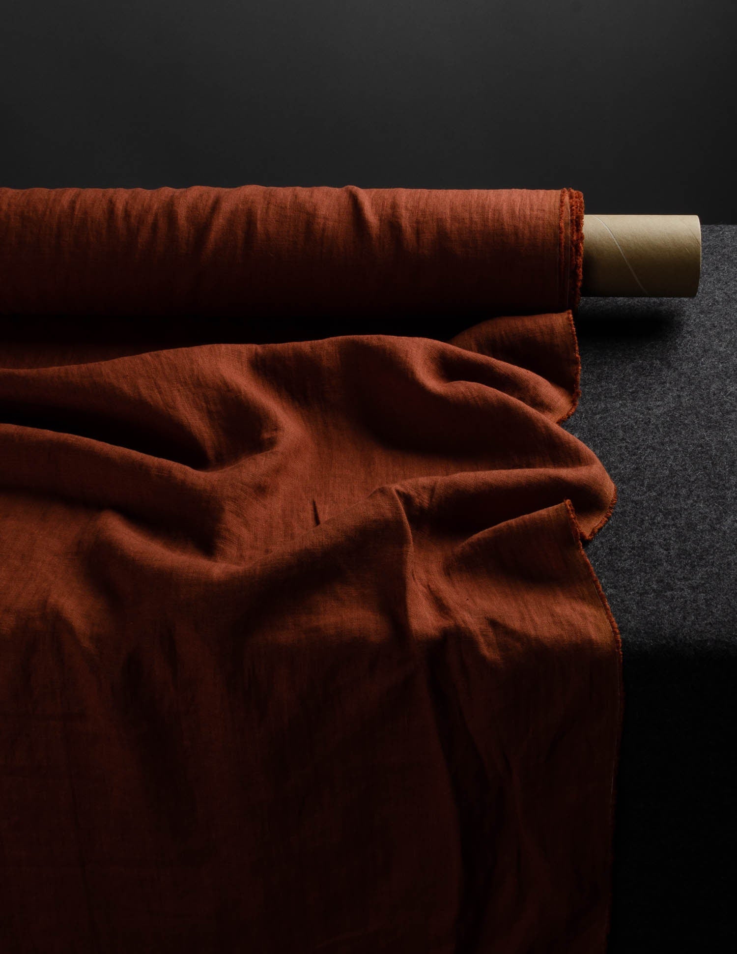 Hazelnut brown medium weight linen fabric supply