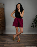 TAMARA Linen shorts | Marsala