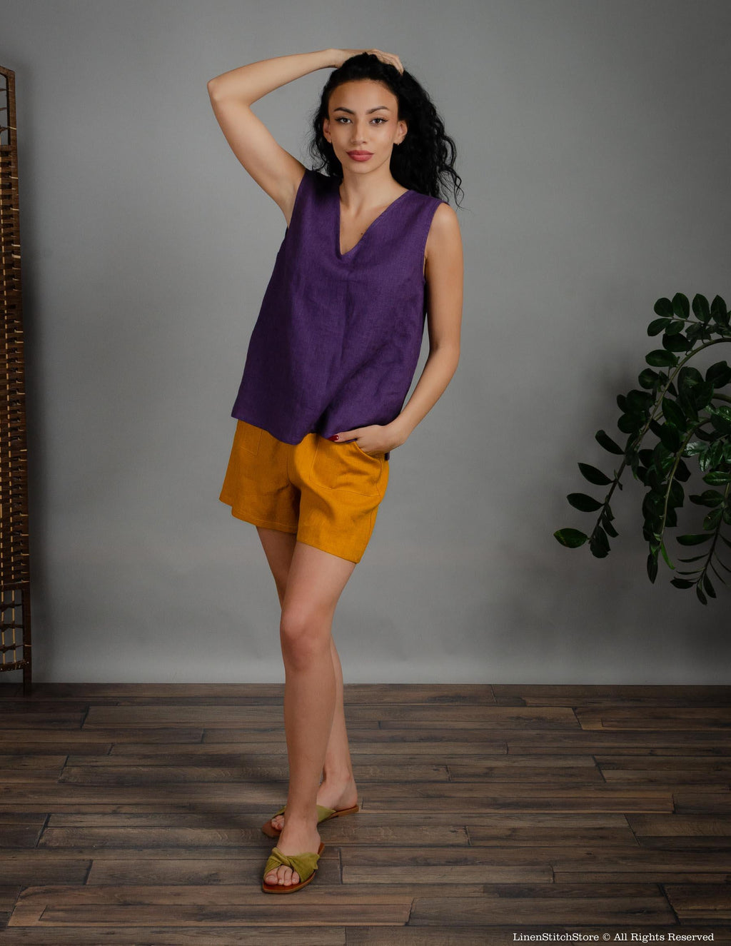 REGINA Linen top | Lavender