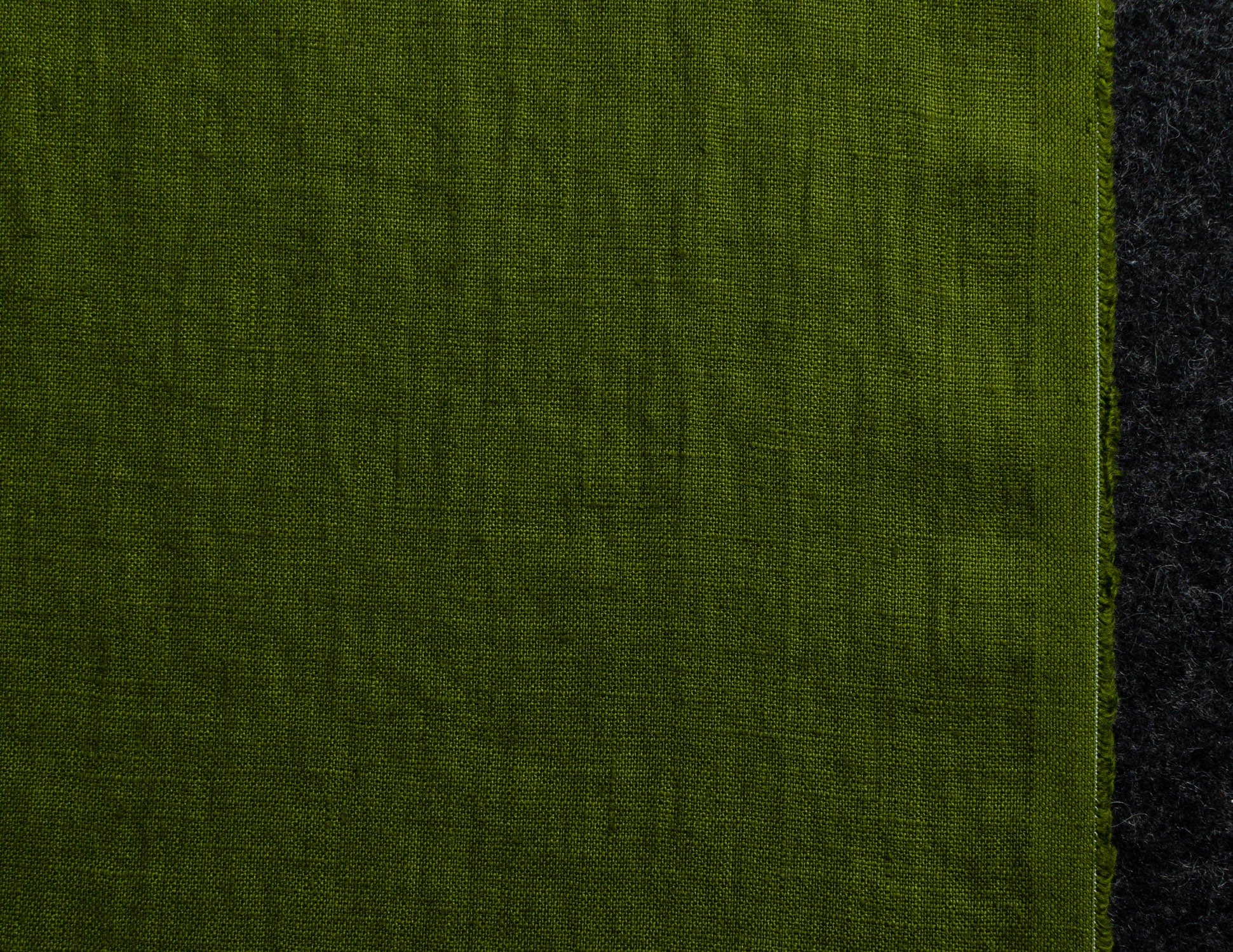 Olive colour medium weight linen fabric