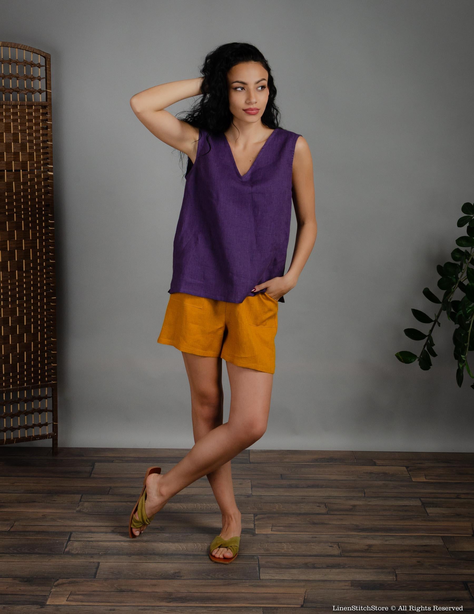 REGINA Linen top | Lavender