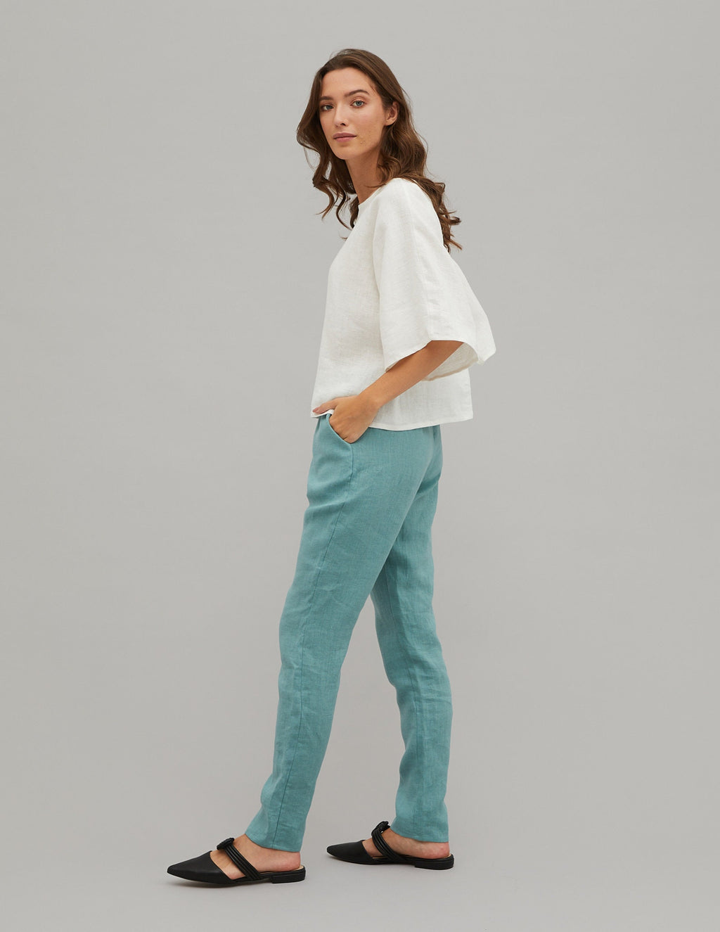 MARTHA oversized linen tunic | White