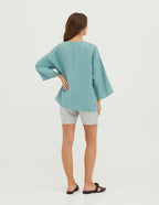 MEGAN Linen blouse  | Electric blue