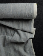 Striped blue color medium weight linen fabric supply