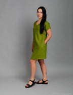 RUBBY Linen dress | Olive