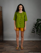 KYRA Linen blouse | Olive