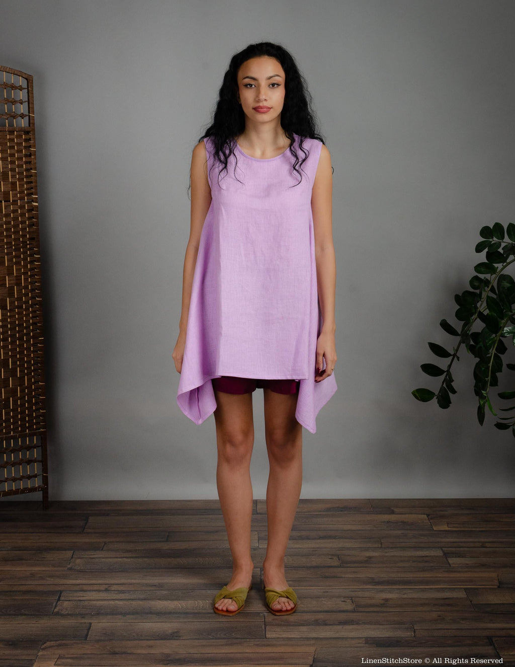 LAURA Linen tunic | Light purple