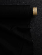 Black colour medium weight linen fabric supply