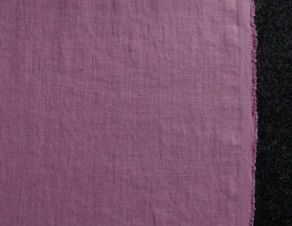 Light purple colour medium weight linen fabric supply