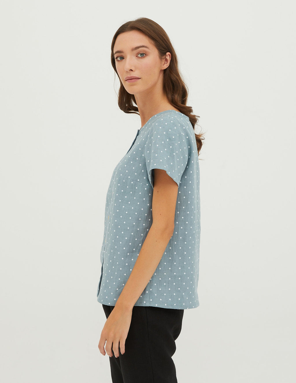 GABRIELA Linen blouse | Electric dots