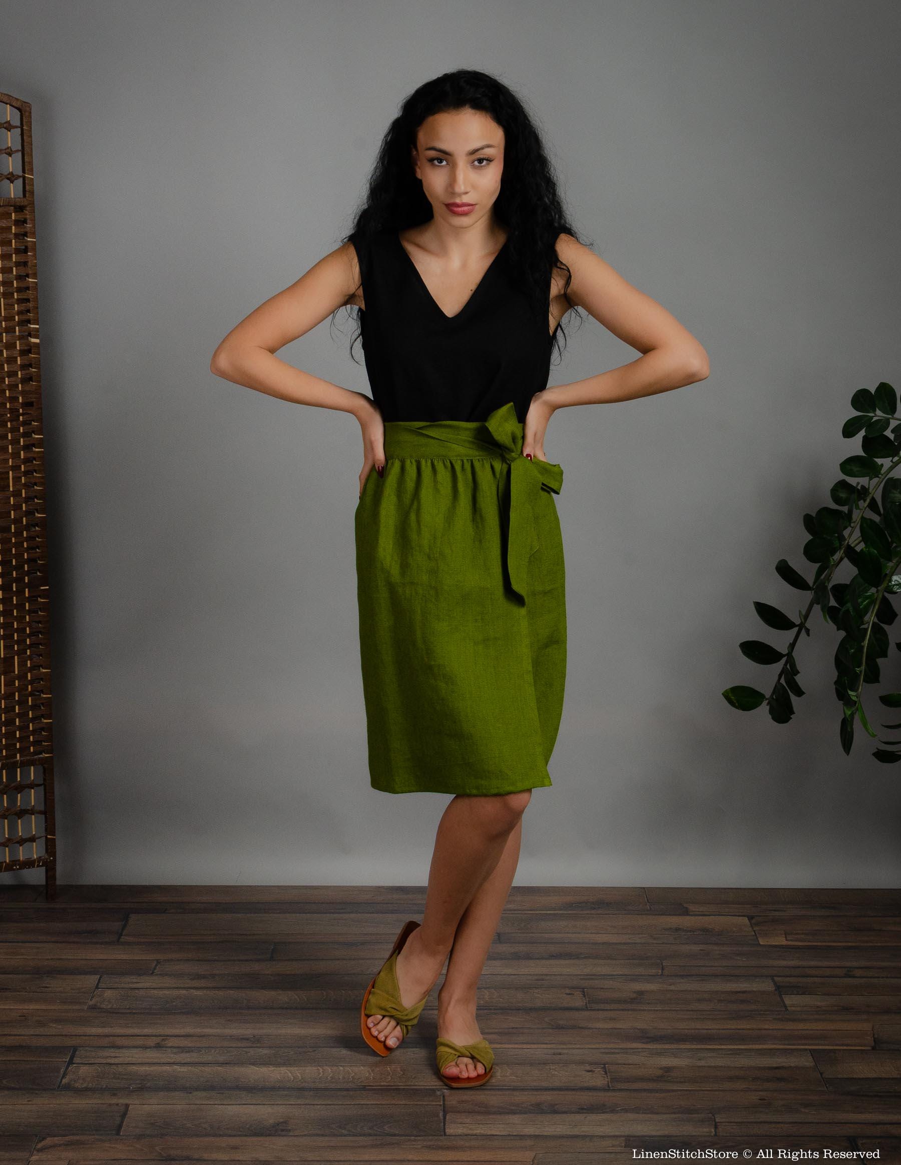 REGINA Linen top | Black