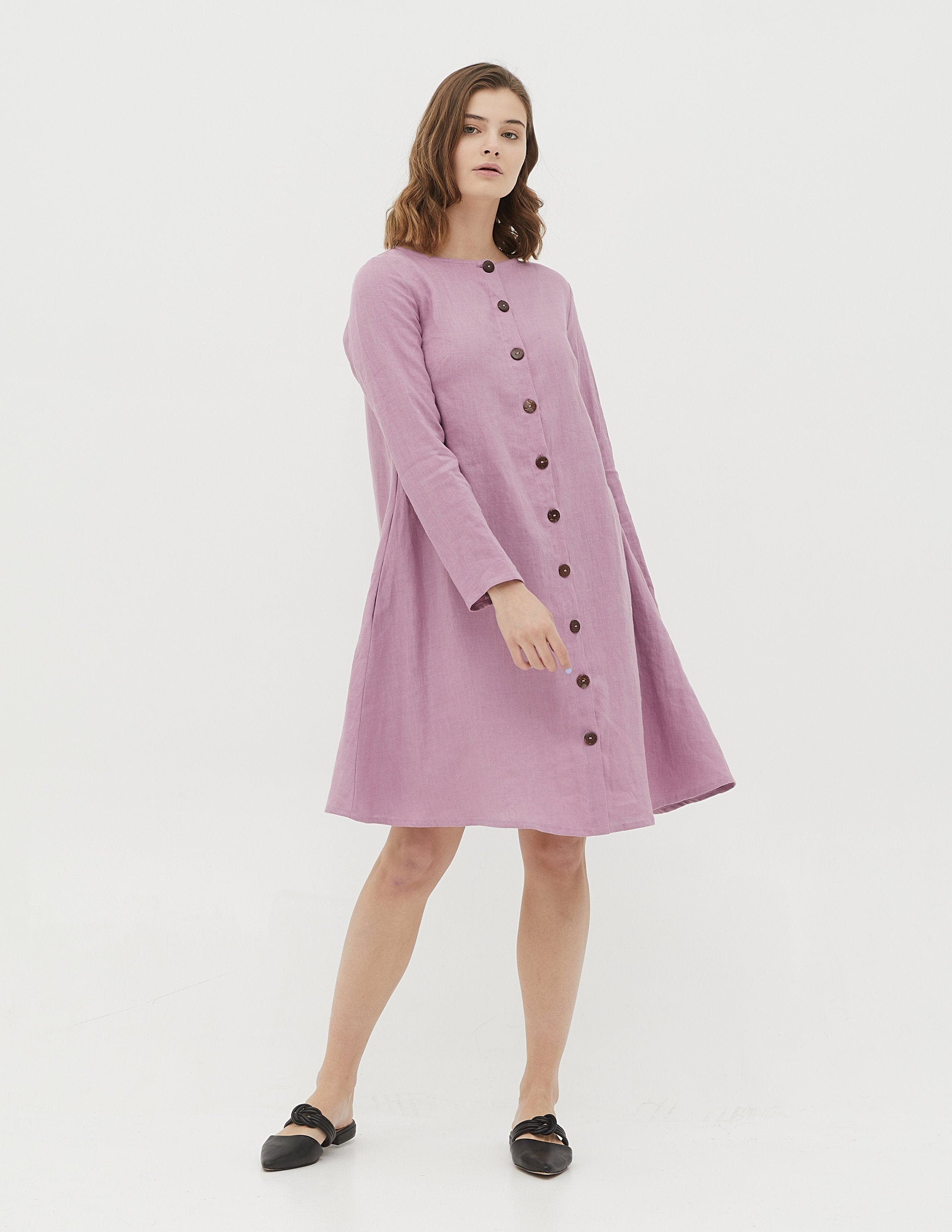 DOMINIKA linen dress | Light purple