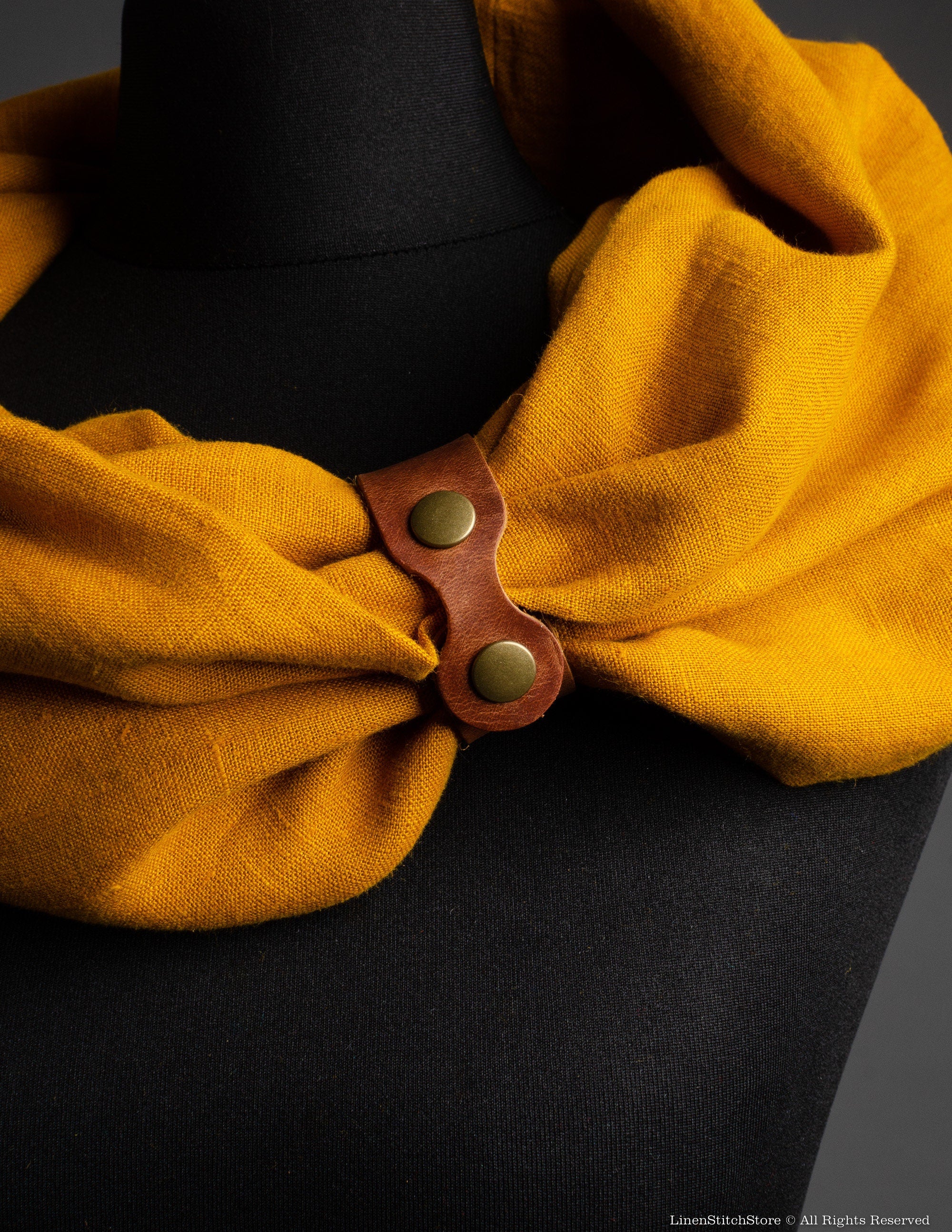 Linen loop scarf | Mustard