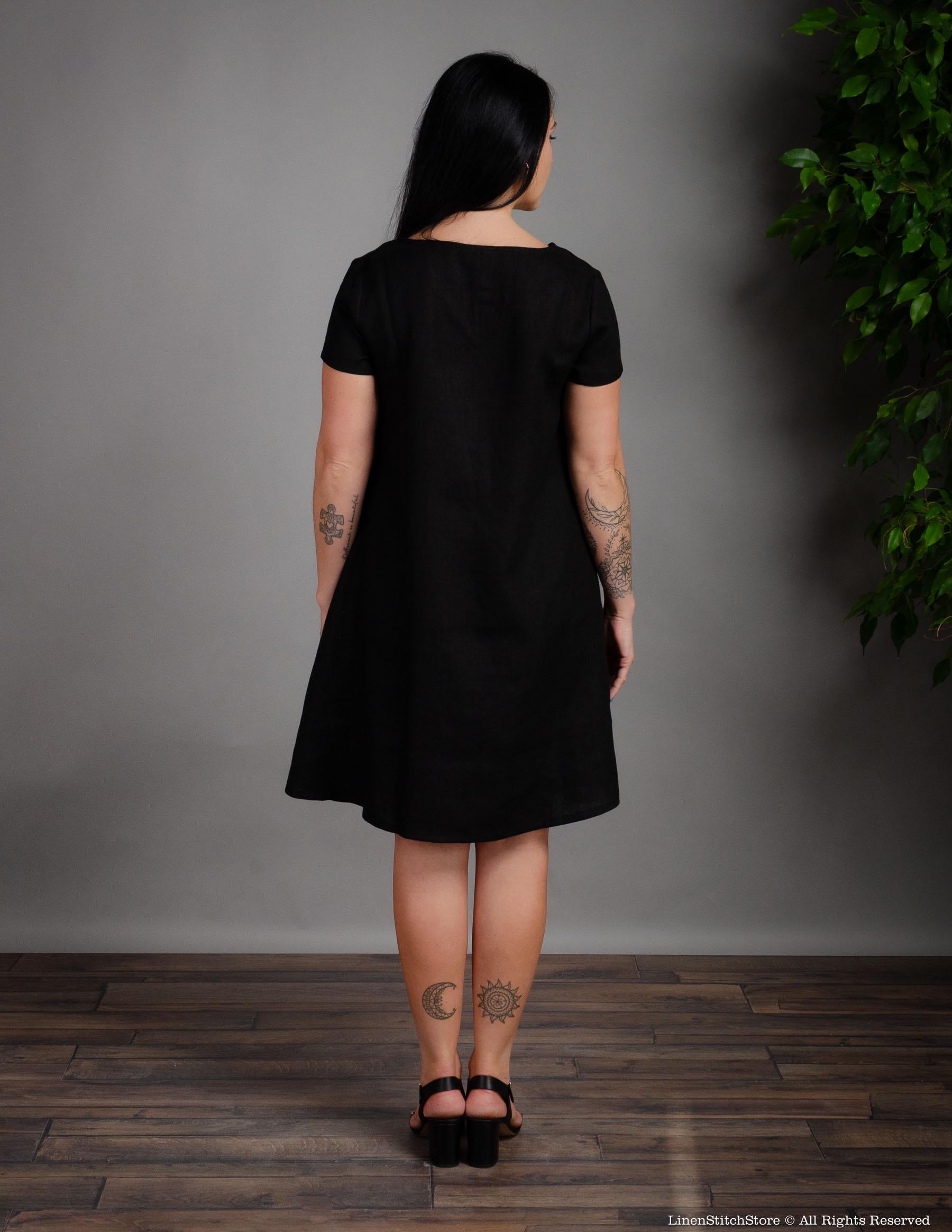 KIMBERLY Linen dress | Black