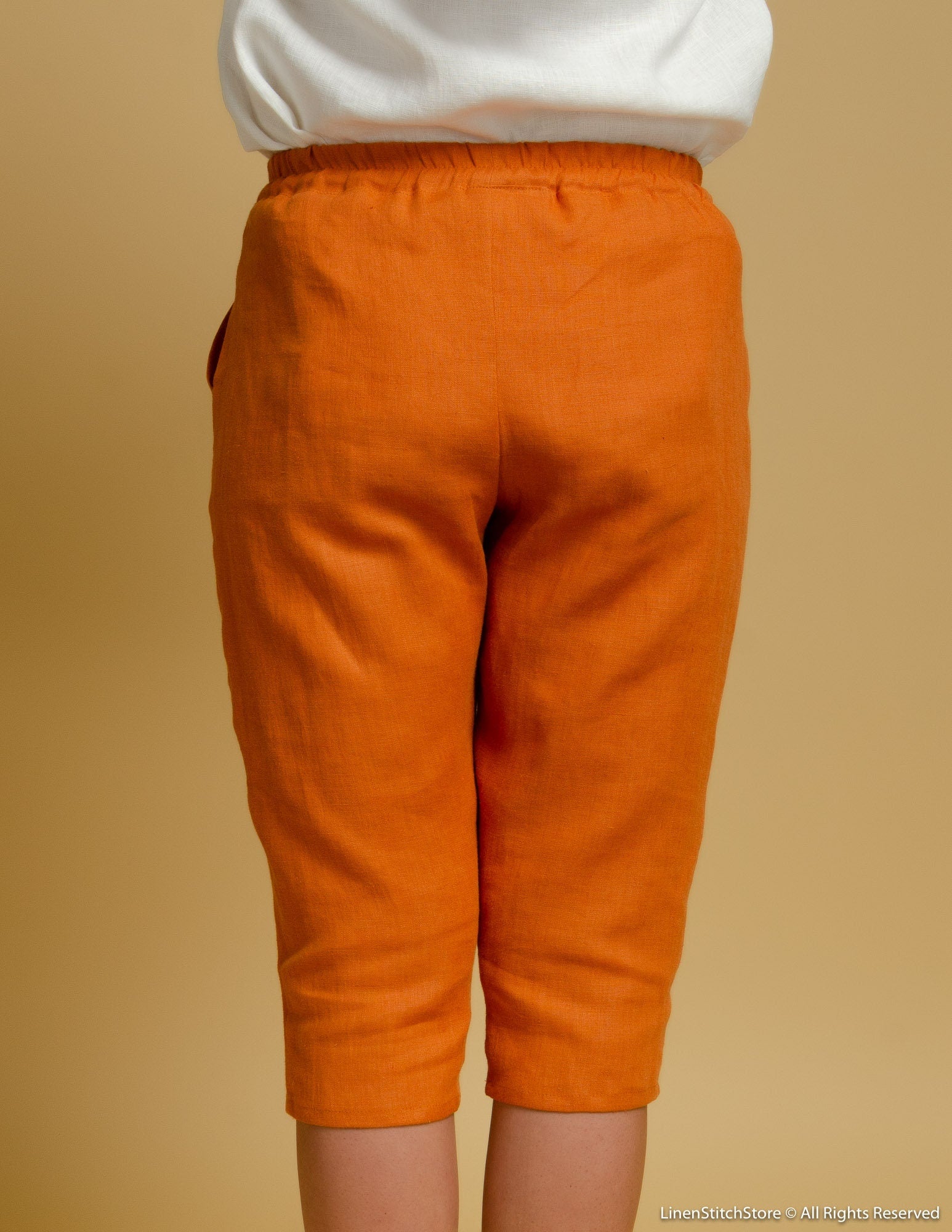 VICTORIA Linen capri | Terracotta