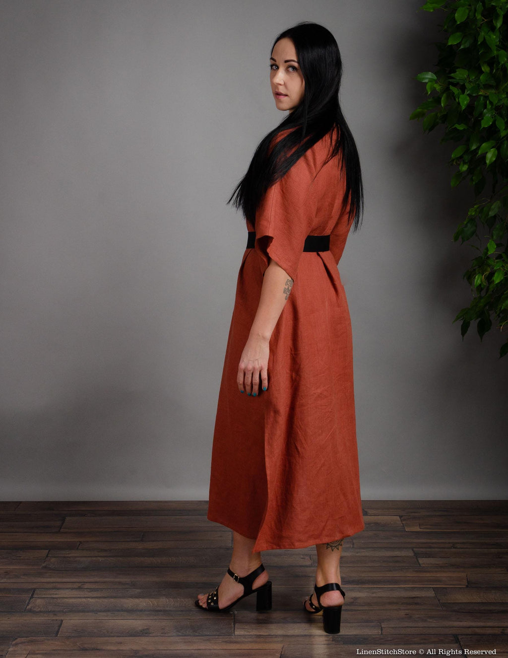 DAGMAR Linen dress | Hazelnut brown