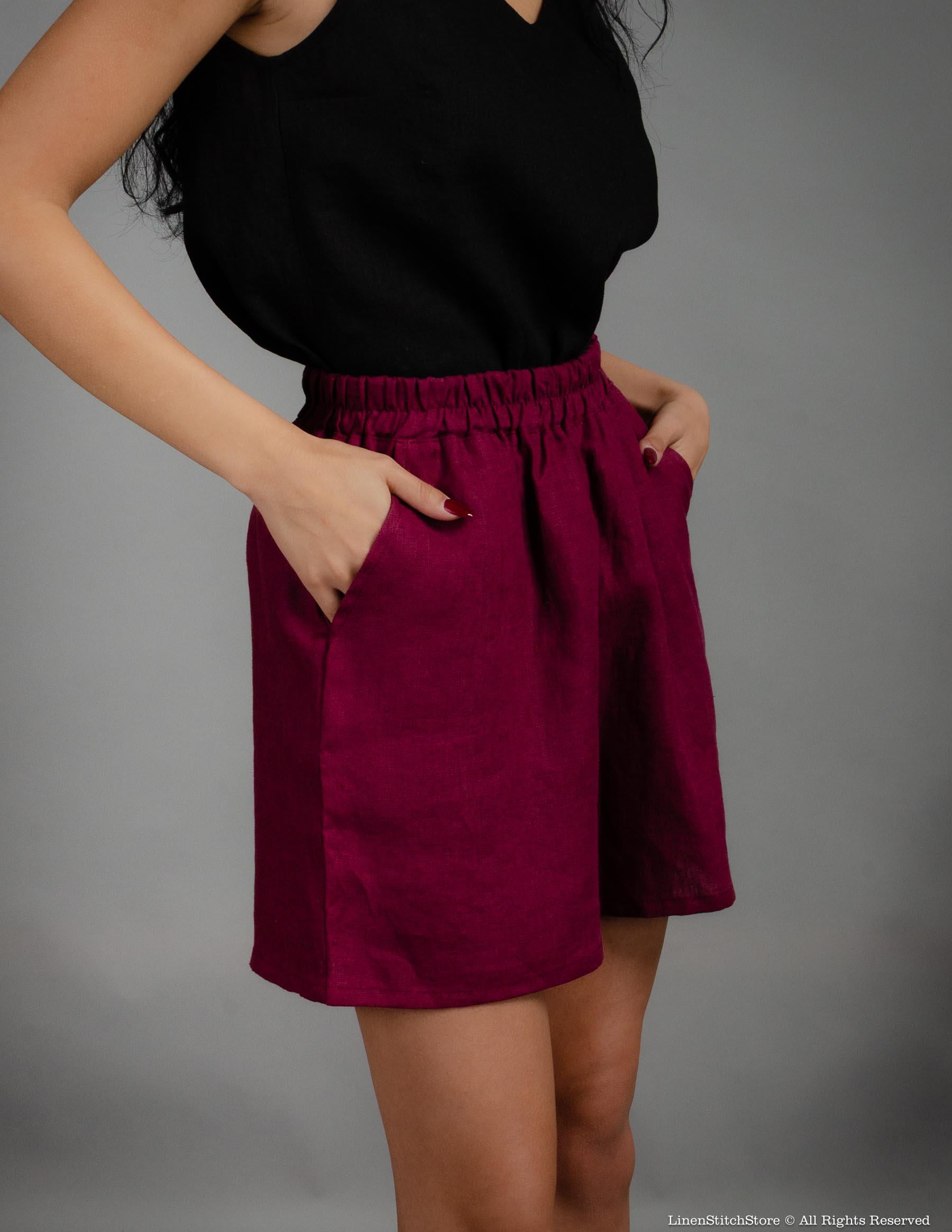 TAMARA Linen shorts | Marsala