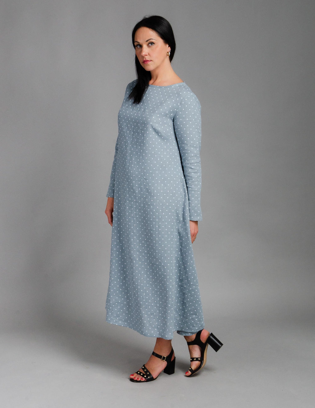 SARAH linen dress | Electric dots