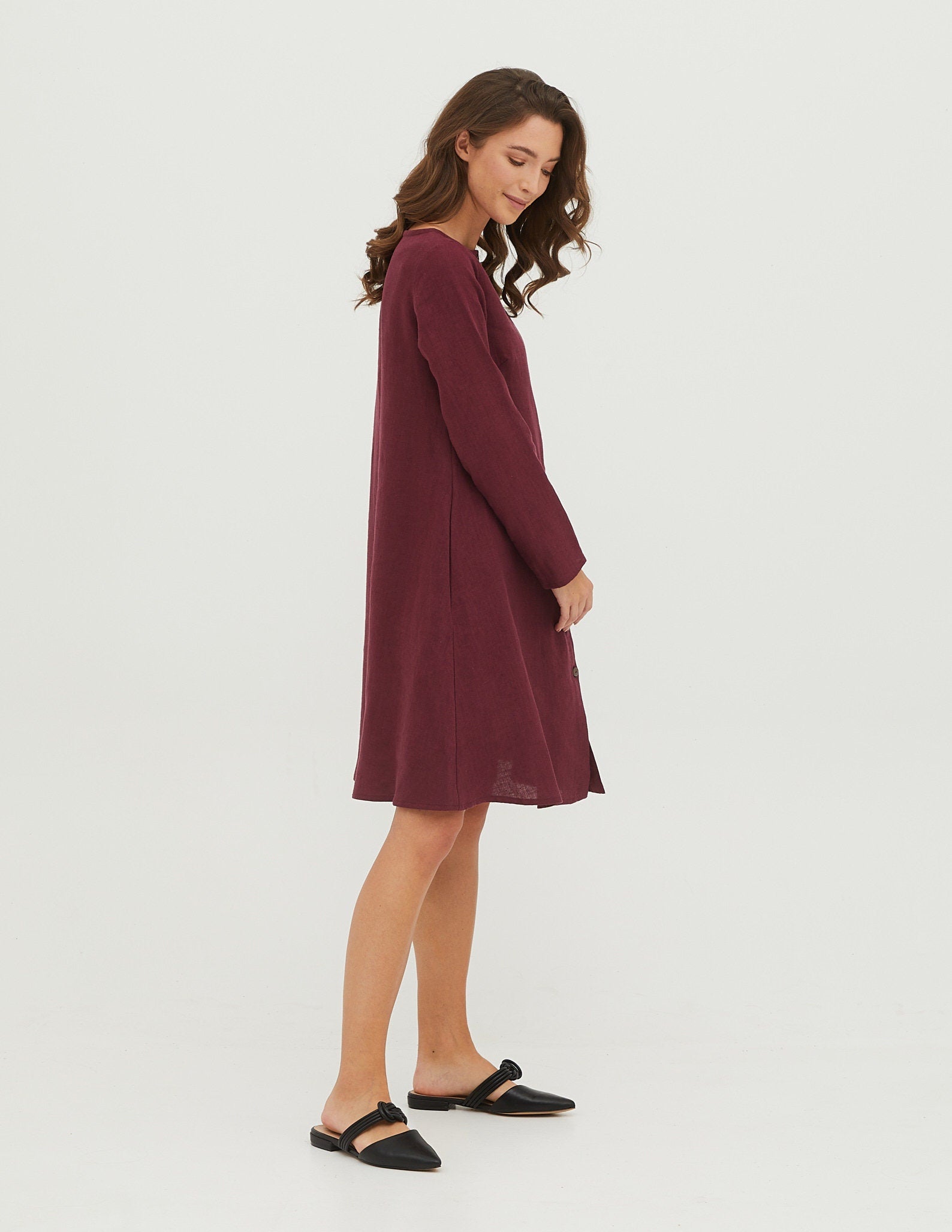 DOMINIKA Linen dress | Marsala