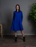 VERONICA Linen dress | Deep blue