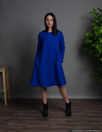 VERONICA Linen dress | Deep blue