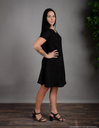 KIMBERLY Linen dress | Black