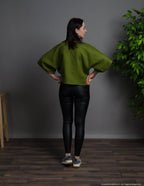 MARTHA Oversized linen tunic | Olive