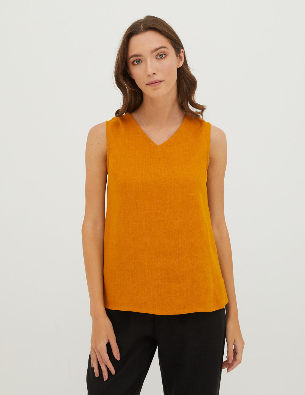 REGINA Linen top | Mustard