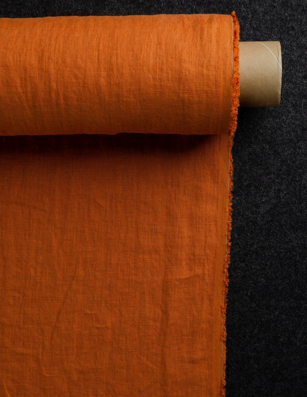 Terracotta colour medium weight linen fabric supply
