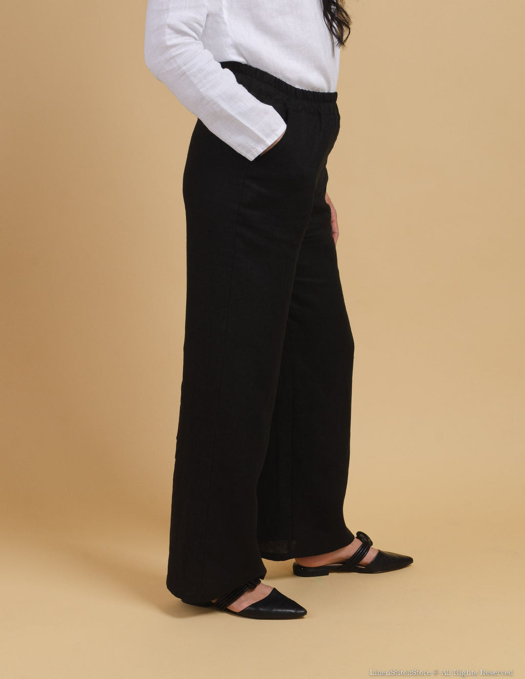 LESLIE Linen pants | Black