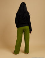 LEILA V-neck black top | Black