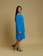 VERONICA Linen dress | Caribbean blue
