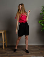 LILIA Linen skirt | Black